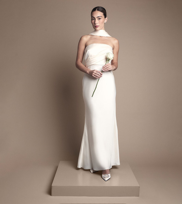 كوست  satin-going-out - أبيض Maxi Dresses