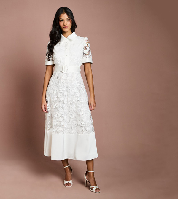 كوست  - أبيض Shirt & T-Shirt Dresses