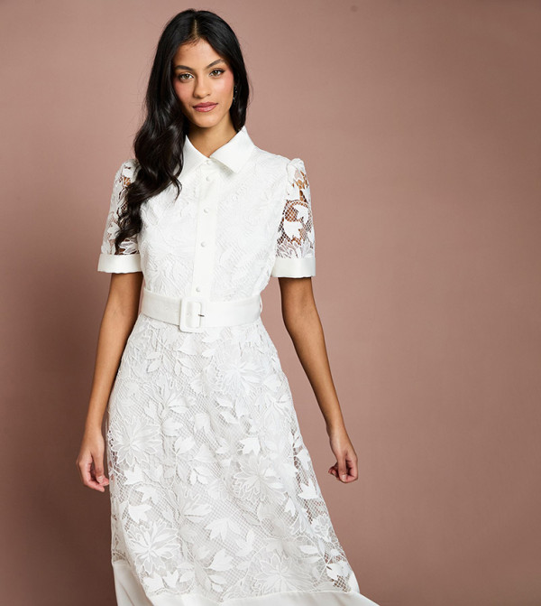 كوست  - أبيض Shirt & T-Shirt Dresses