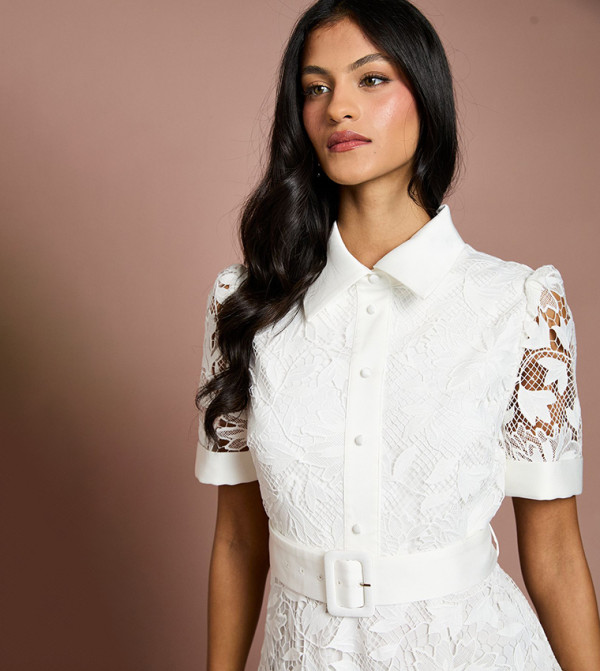 كوست  - أبيض Shirt & T-Shirt Dresses