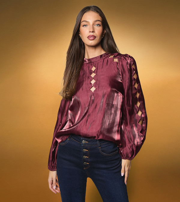 كوست dark-romantic - بني محمر Casual Tops