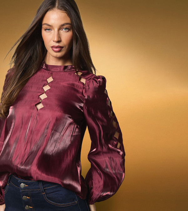 كوست dark-romantic - بني محمر Casual Tops