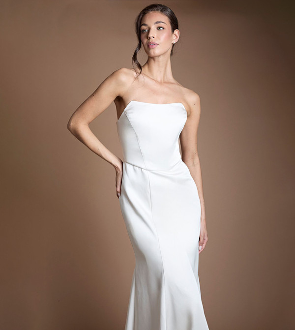 Coast  satin-going-out - Ecru Maxi Dresses