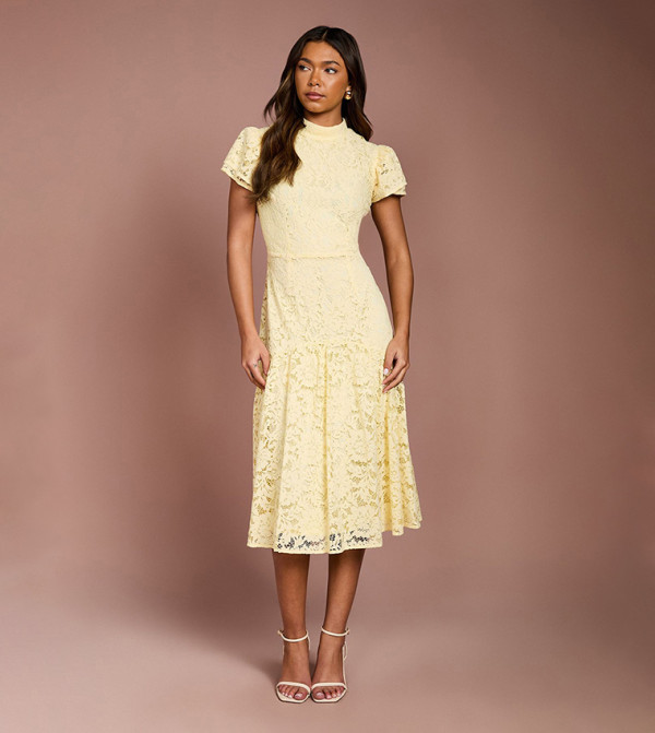 Coast romance-lace-edits - Yellow Midi Dresses