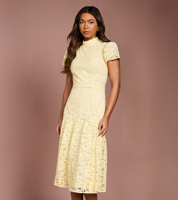 Coast romance-lace-edits - Yellow Midi Dresses