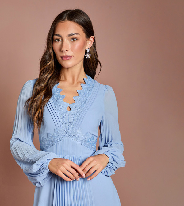 Coast  statement-sleeve-babydoll - Light Blue Maxi Dresses