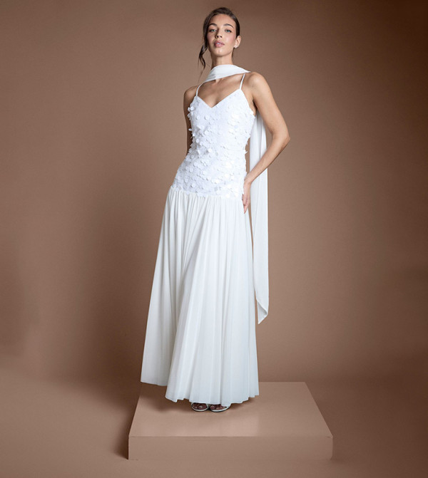 كوست  satin-going-out - أبيض Maxi Dresses