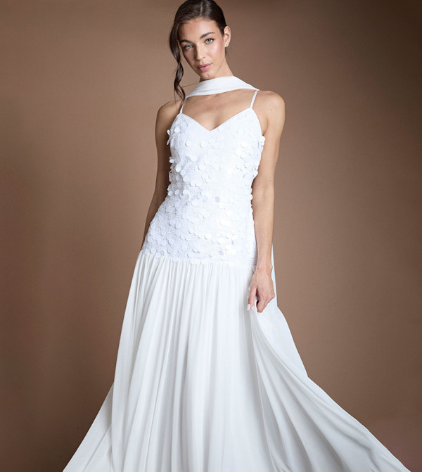كوست  satin-going-out - أبيض Maxi Dresses