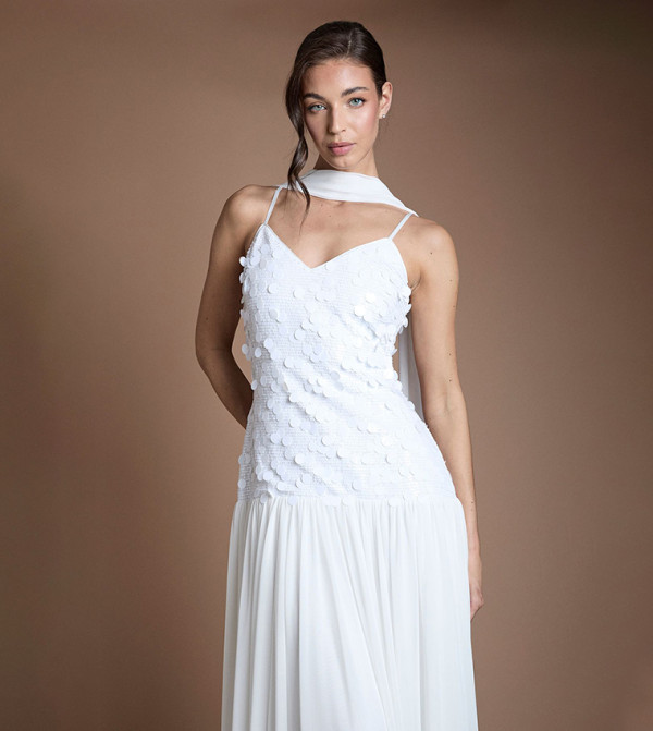 كوست  satin-going-out - أبيض Maxi Dresses