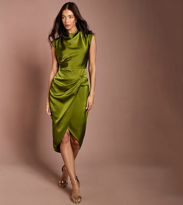 كوست  satin-going-out - أخضر Midi Dresses