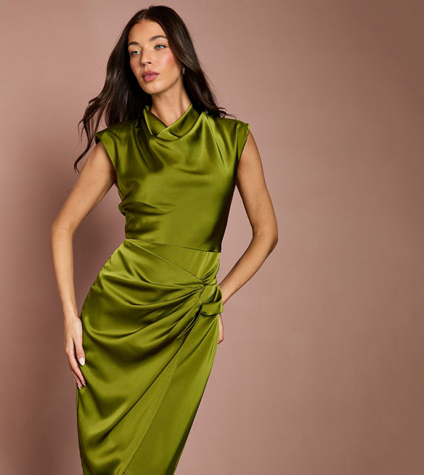 كوست  satin-going-out - أخضر Midi Dresses