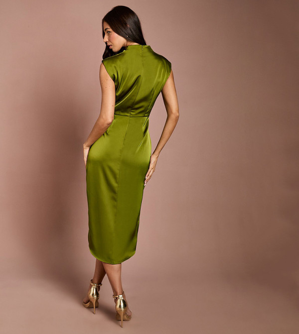 كوست  satin-going-out - أخضر Midi Dresses
