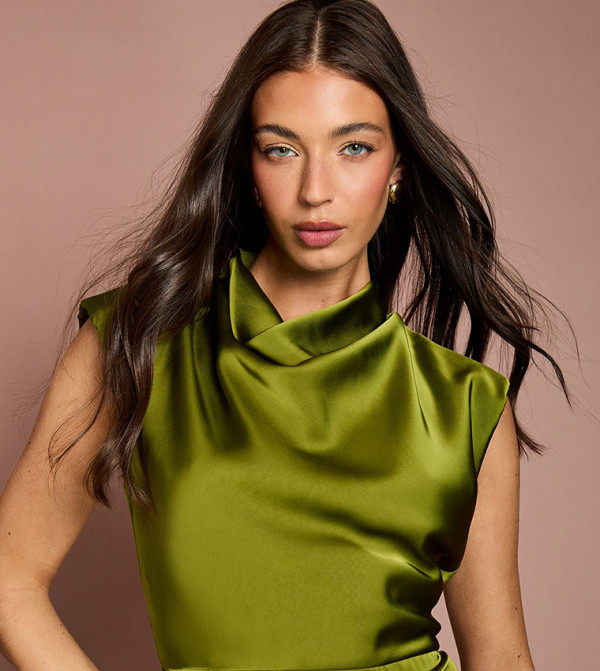 كوست  satin-going-out - أخضر Midi Dresses