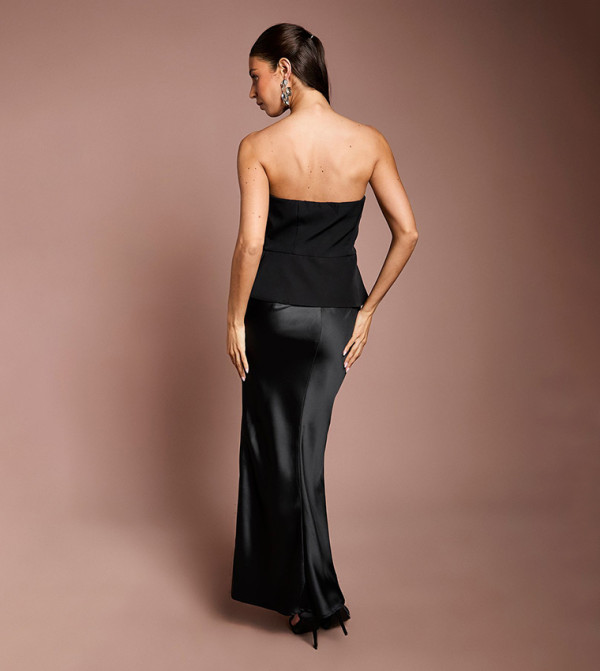كوست  satin-going-out - أسود Maxi Dresses