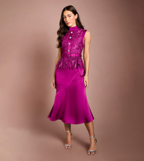 كوست dark-romantic - بنفسجي Midi Dresses