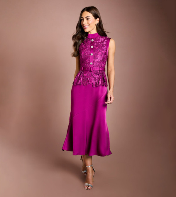 كوست dark-romantic - بنفسجي Midi Dresses