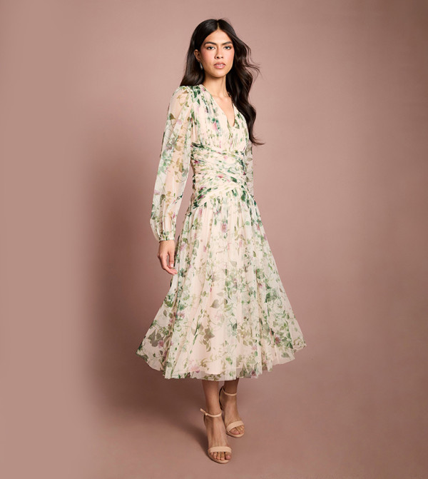 Coast  - Cream Midi Dresses