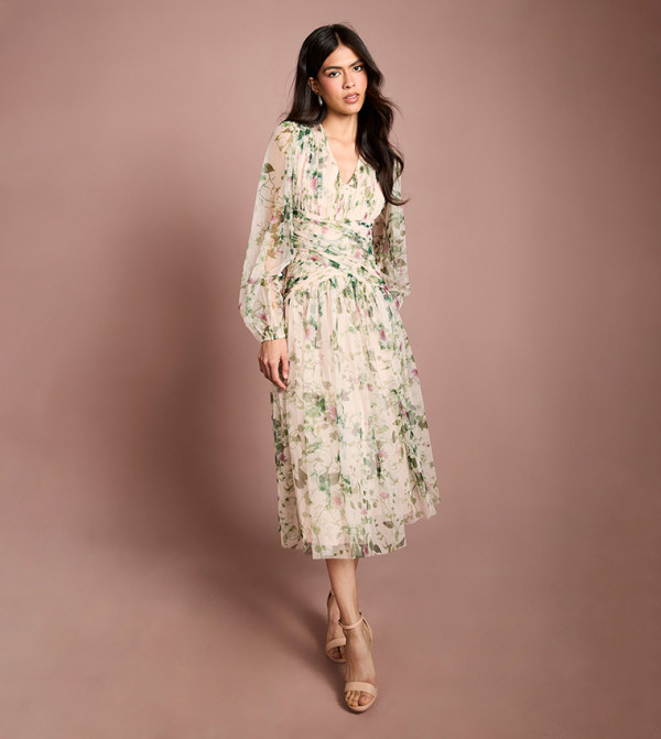 Coast  - Cream Midi Dresses