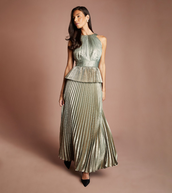 كوست  peplum-play - كاكي Maxi Dresses