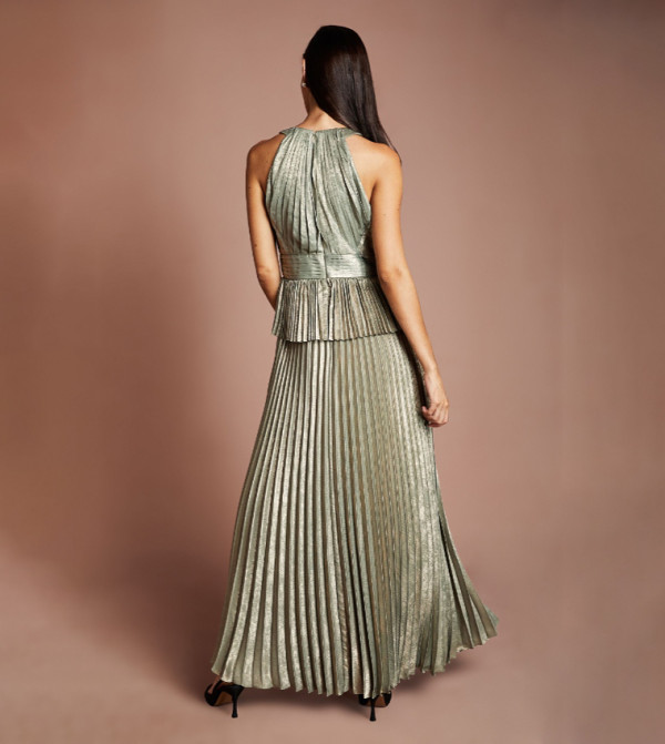 كوست  peplum-play - كاكي Maxi Dresses