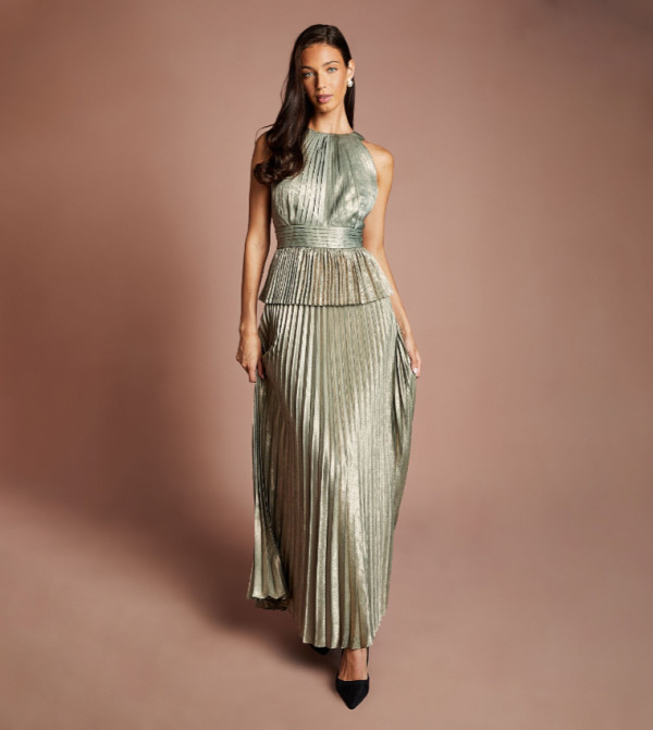 كوست  peplum-play - كاكي Maxi Dresses