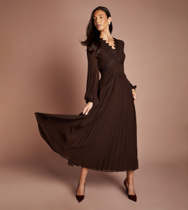 كوست فساتين حفلة - بني Maxi Dresses