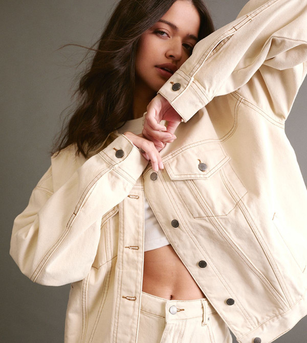 Nasty Gal - Outlet  Denim shorts - Ecru Denim shorts