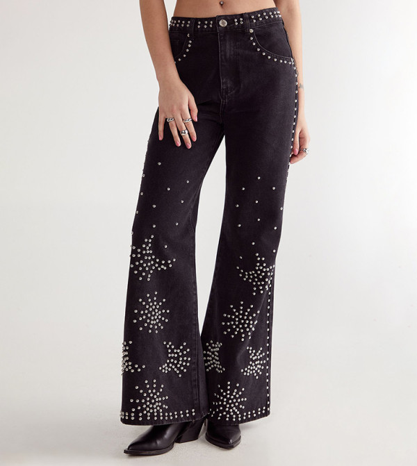 Nasty Gal - Outlet  - Black Bootcut Jeans