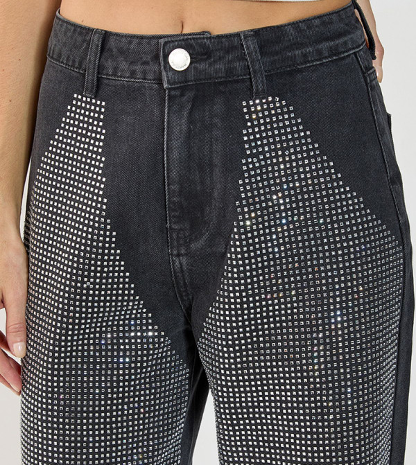 Nasty Gal  denim-obsessed - Black Wide Leg Jeans