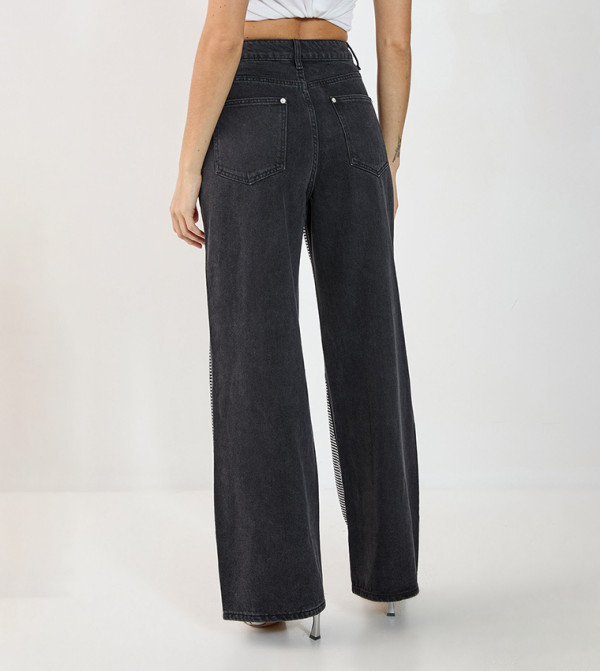 Nasty Gal  denim-obsessed - Black Wide Leg Jeans