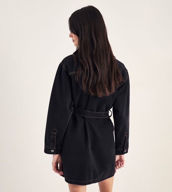 ناستي غال denim-obsessed - أسود Shirt & T-Shirt Dresses