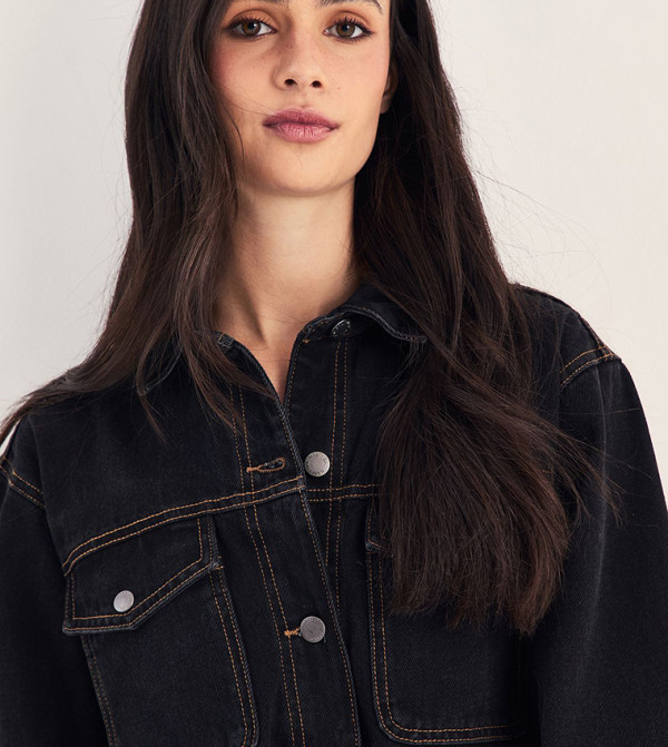 ناستي غال denim-obsessed - أسود Shirt & T-Shirt Dresses