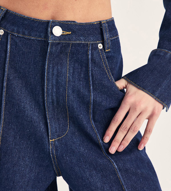 ناستي غال  denim-obsessed - نيلي  Wide Leg Jeans