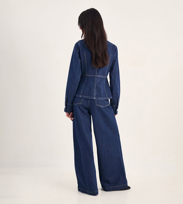 ناستي غال  denim-obsessed - نيلي  Wide Leg Jeans