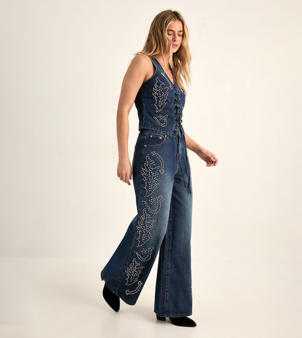 Nasty Gal Nasty Gal - Blue Wide Leg Jeans