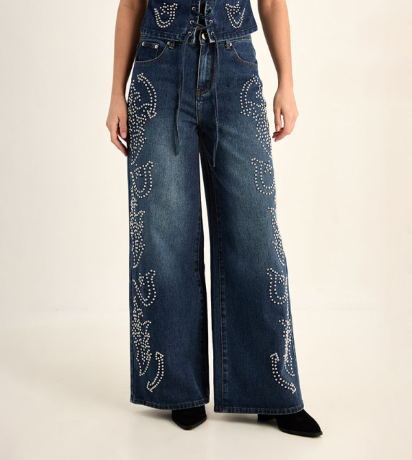 Nasty Gal Nasty Gal - Blue Wide Leg Jeans