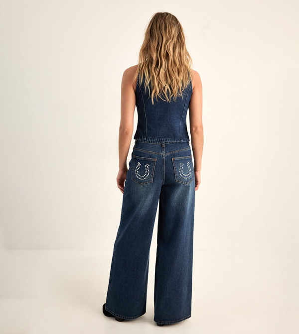 Nasty Gal Nasty Gal - Blue Wide Leg Jeans