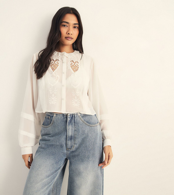 ناستي غال  dark-romantic - بيج Cropped Tops