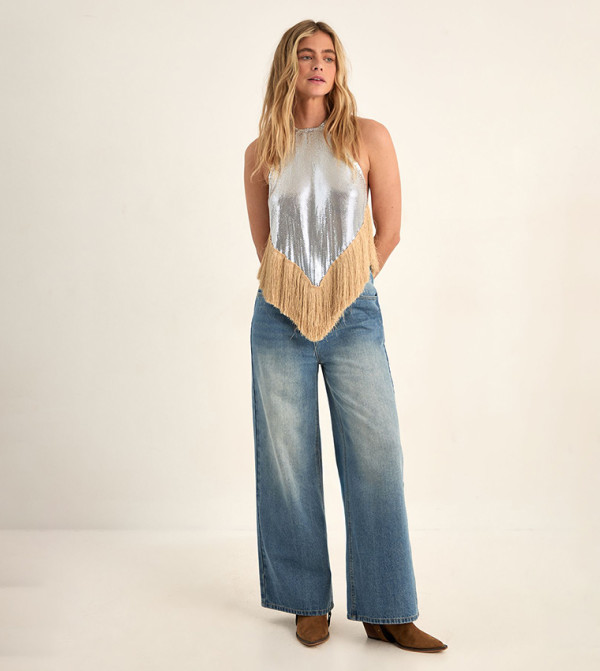 Nasty Gal Nasty Gal - Silver Sleeveless Tops