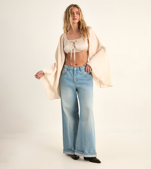 Nasty Gal Nasty Gal - Beige Cropped Tops