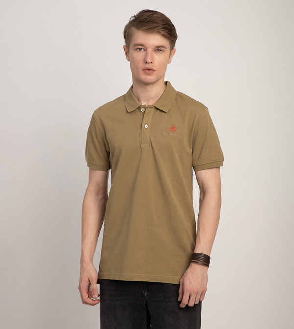 Beverly Hills Polo Club  Polo T-Shirts - Olive Polo T-shirts