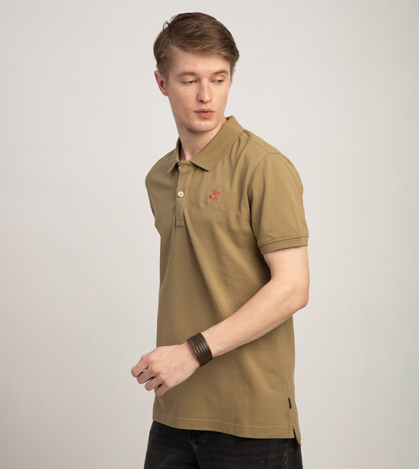 Beverly Hills Polo Club  Polo T-Shirts - Olive Polo T-shirts