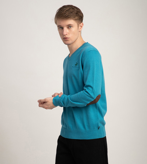 بيفرلي هيلز بولو كلوب  سترات بياقة V  - أزرق Sweaters