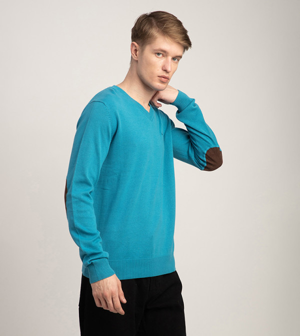بيفرلي هيلز بولو كلوب  سترات بياقة V  - أزرق Sweaters
