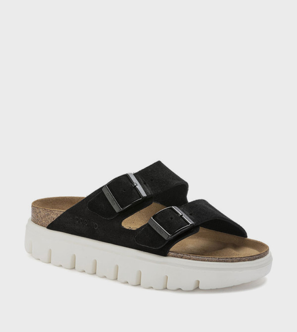 بيركنستوك  suede-edit - أسود Flat Sandals