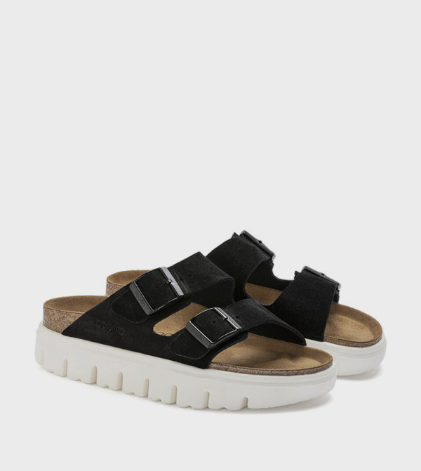بيركنستوك  suede-edit - أسود Flat Sandals