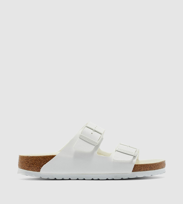 Birkenstock  Flat Sandals - White Slides