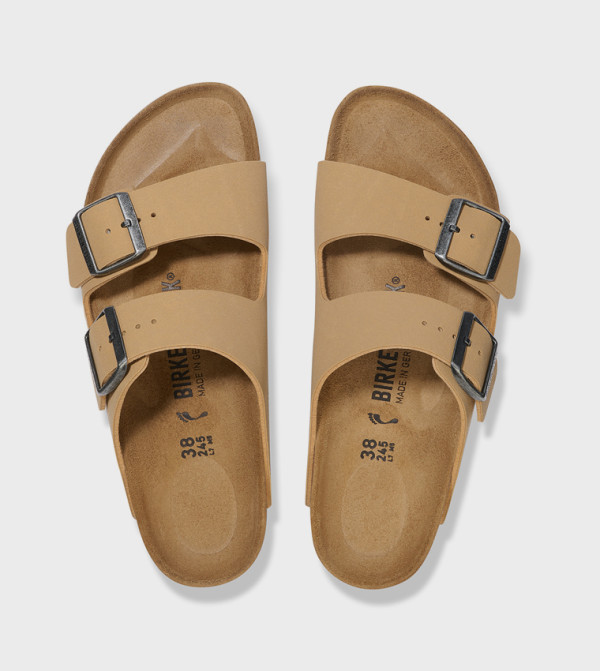 Birkenstock  textured-neutral-linen - Beige Casual Sandals