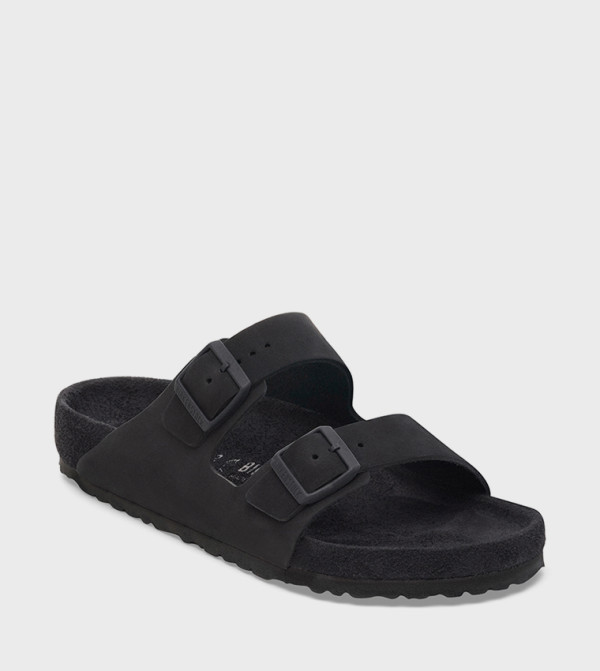 Birkenstock  textured-neutral-linen - BLACK Casual Sandals