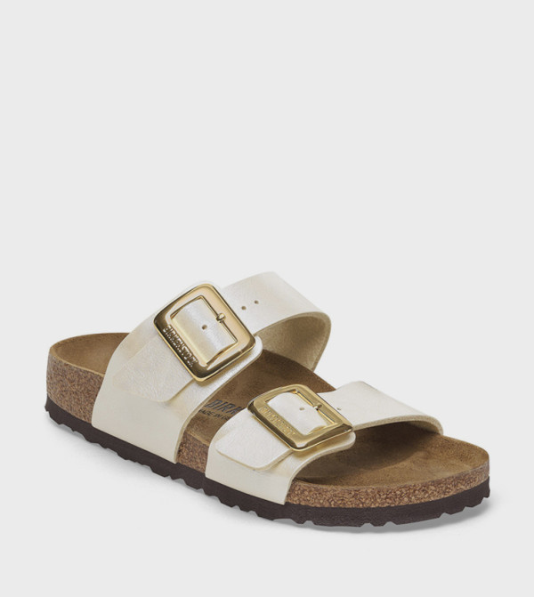 بيركنستوك  suede-edit - أبيض Flat Sandals